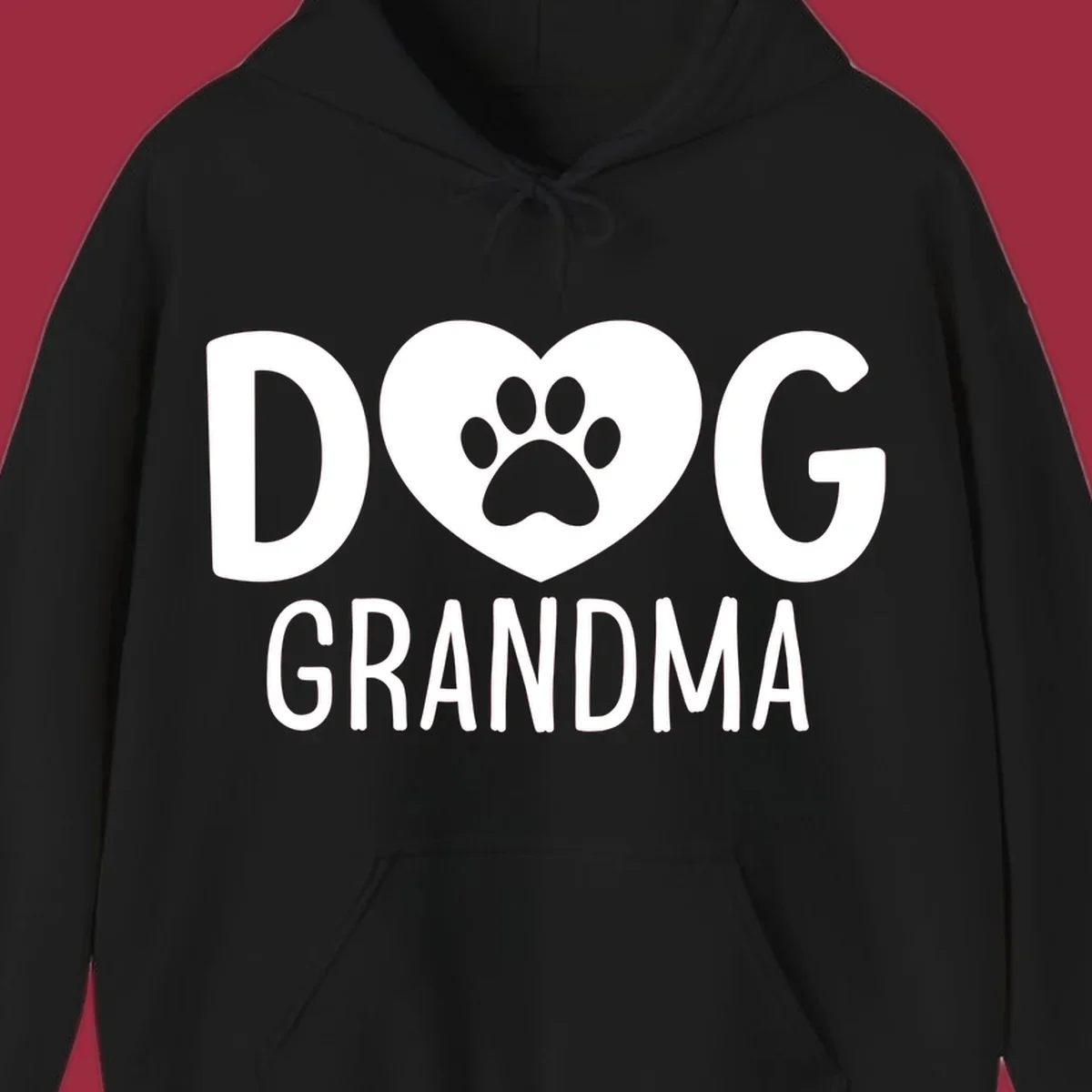 Dog grandma text with heart and paw print graphic