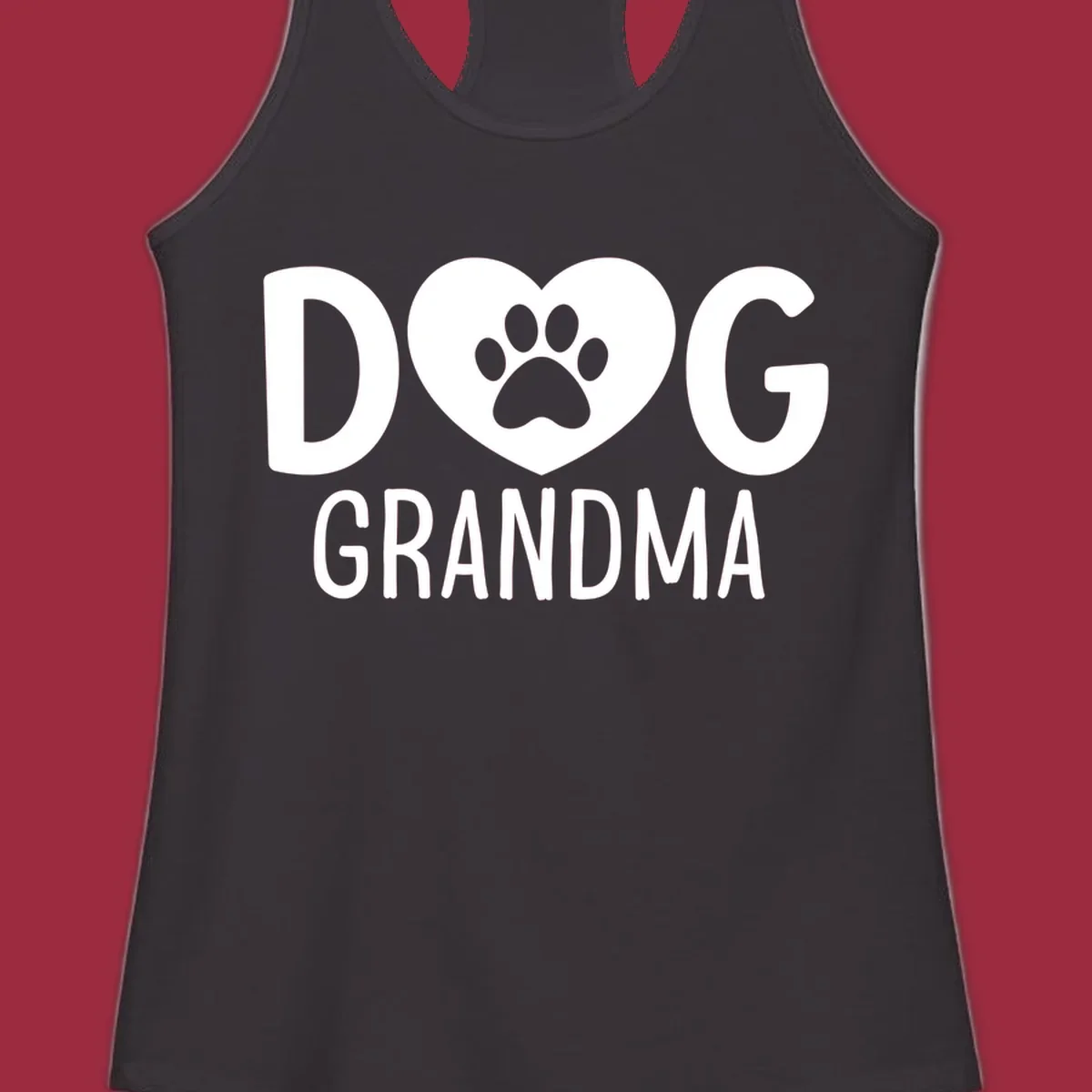 Dog grandma text with heart and paw print graphic