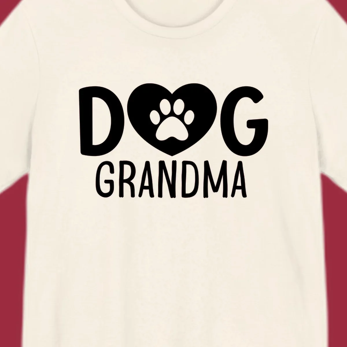 Dog grandma text with heart and paw print graphic