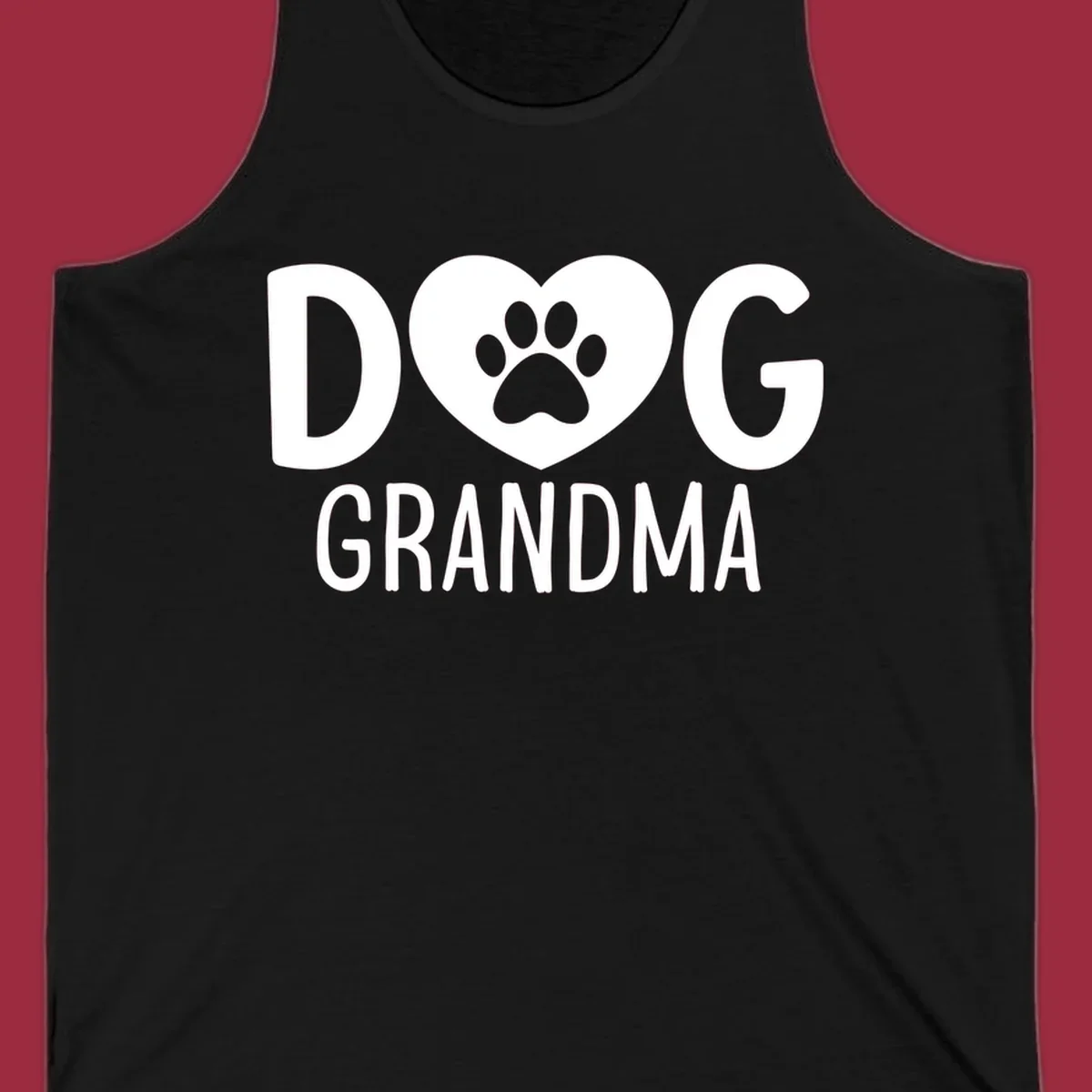 Dog grandma text with heart and paw print graphic