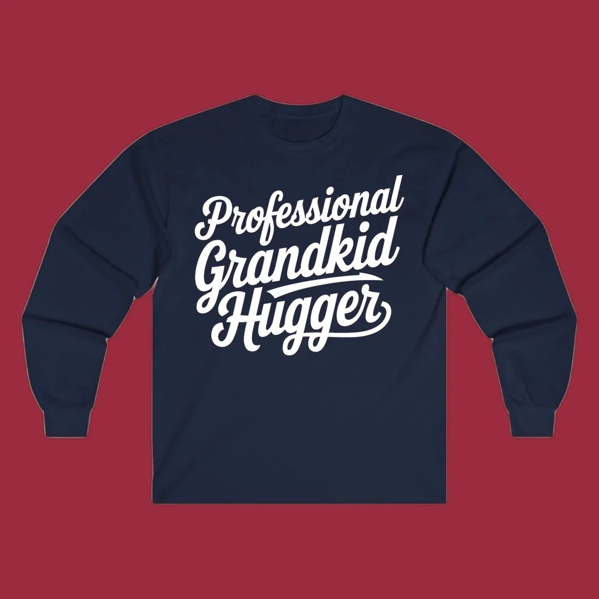 Professional Grandkid Hugger text design in white on black and black on white.