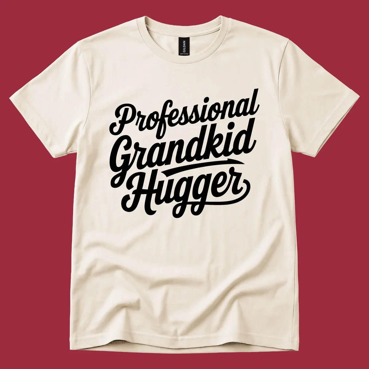Professional Grandkid Hugger text design in white on black and black on white.