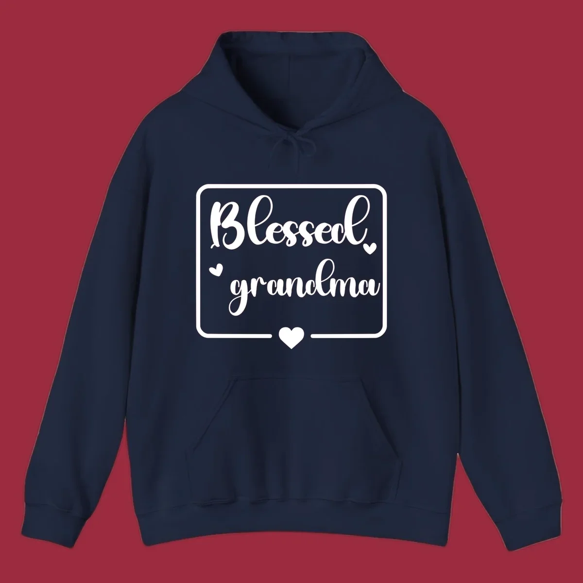 Blessed grandma text with heart accents.