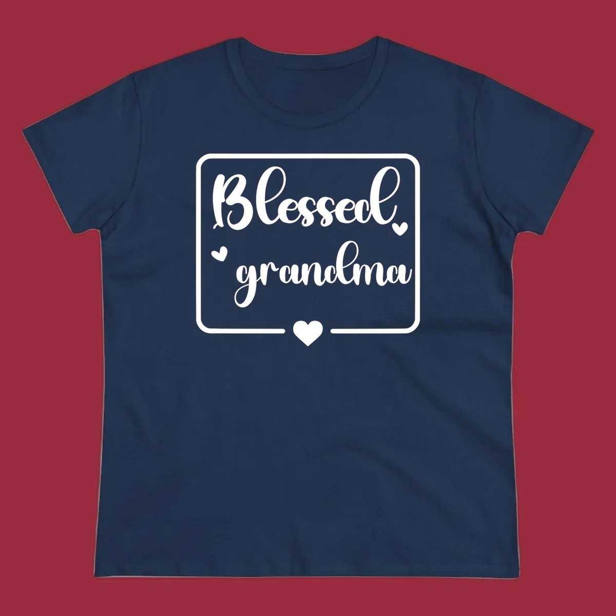 Blessed grandma text with heart accents.