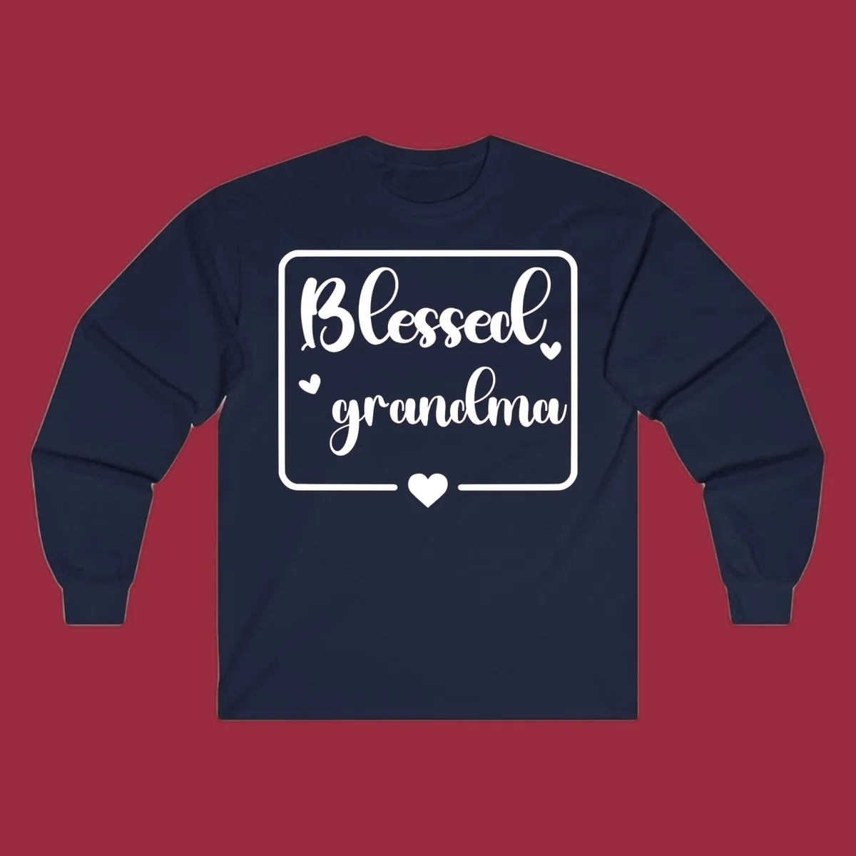 Blessed grandma text with heart accents.