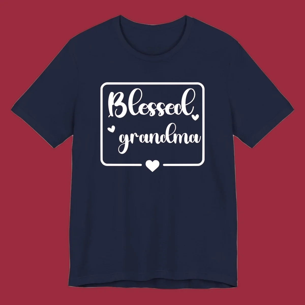 Blessed grandma text with heart accents.