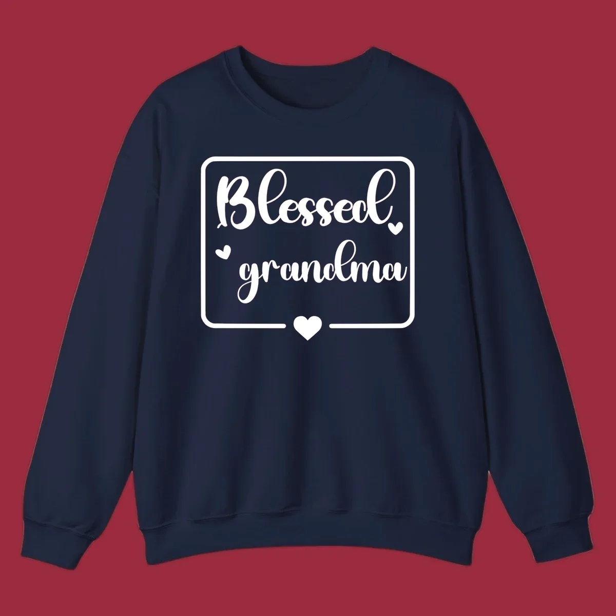 Blessed grandma text with heart accents.
