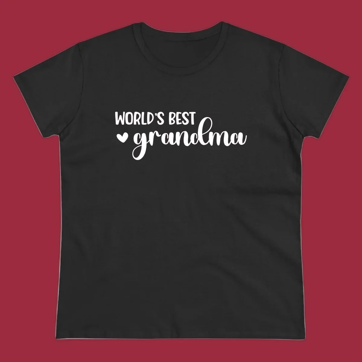 World's best grandma text with a heart graphic.