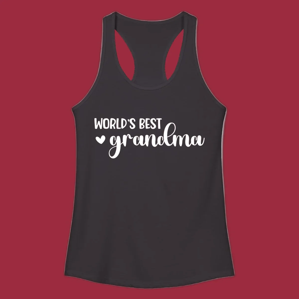 World's best grandma text with a heart graphic.