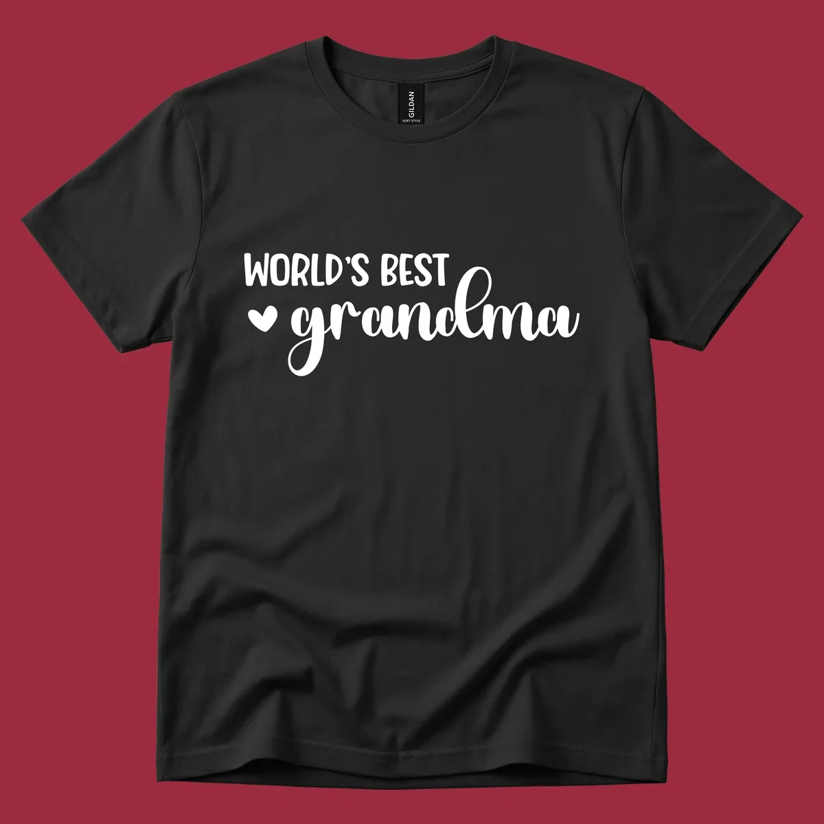 World's best grandma text with a heart graphic.