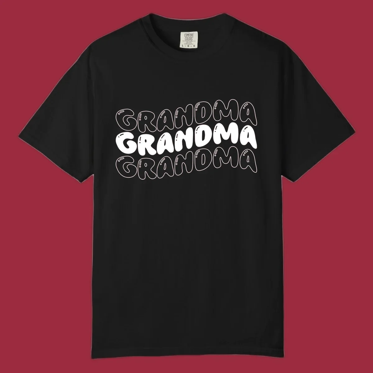 Grandma bubble letters design with three rows of text.