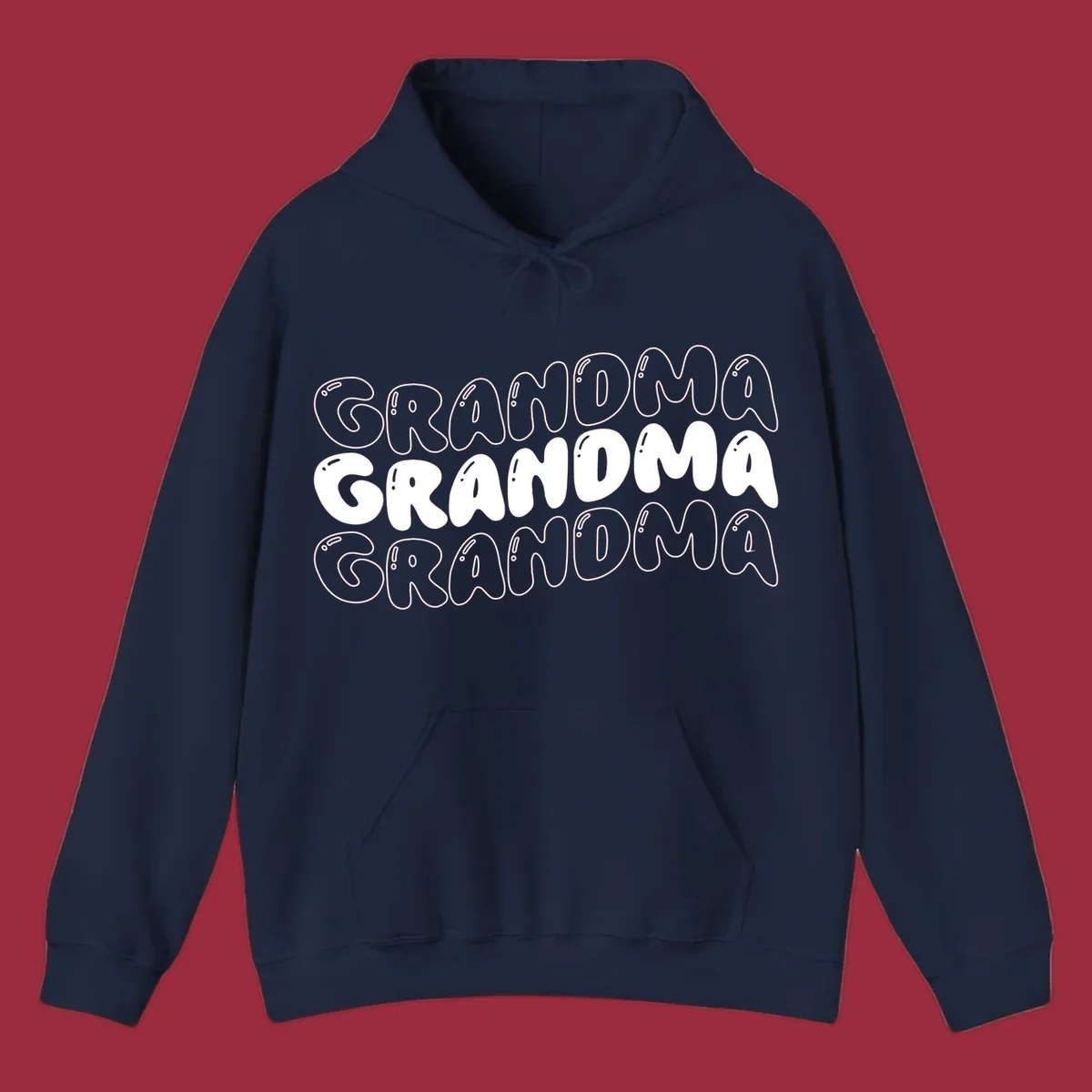 Grandma bubble letters design with three rows of text.