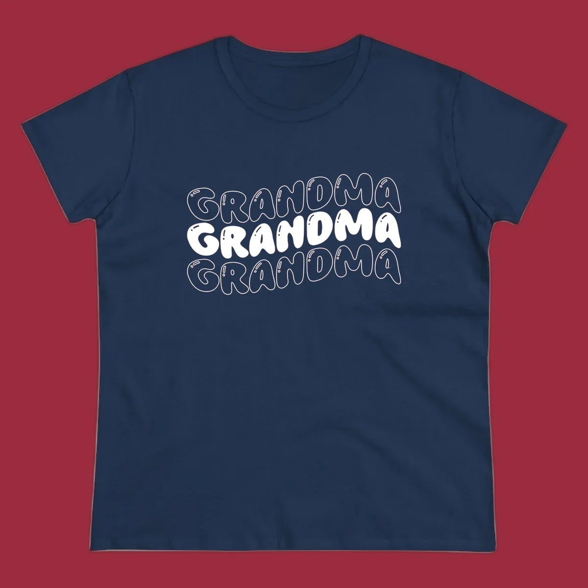 Grandma bubble letters design with three rows of text.