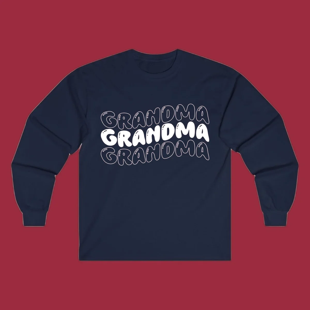 Grandma bubble letters design with three rows of text.