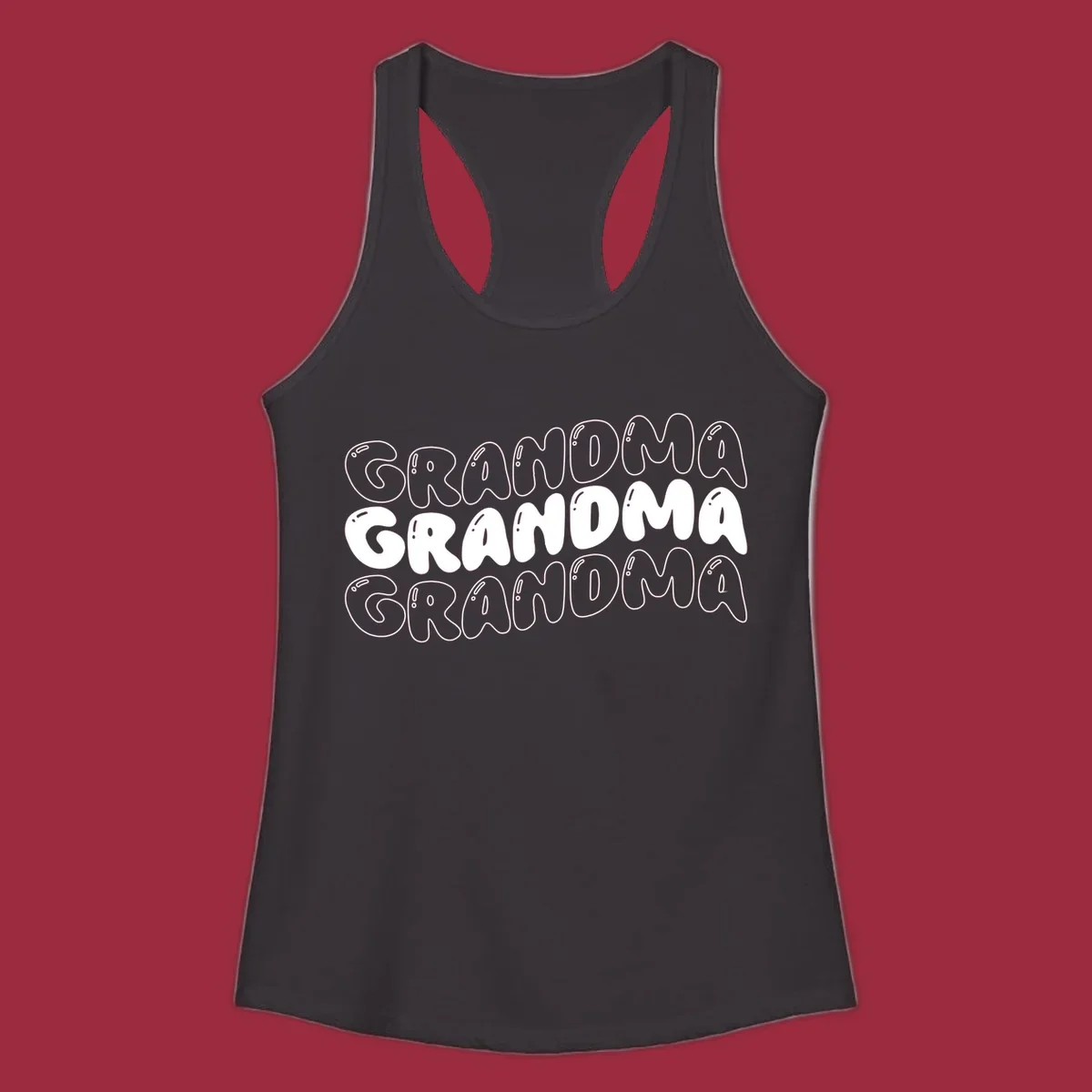 Grandma bubble letters design with three rows of text.