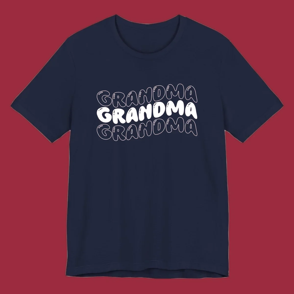 Grandma bubble letters design with three rows of text.