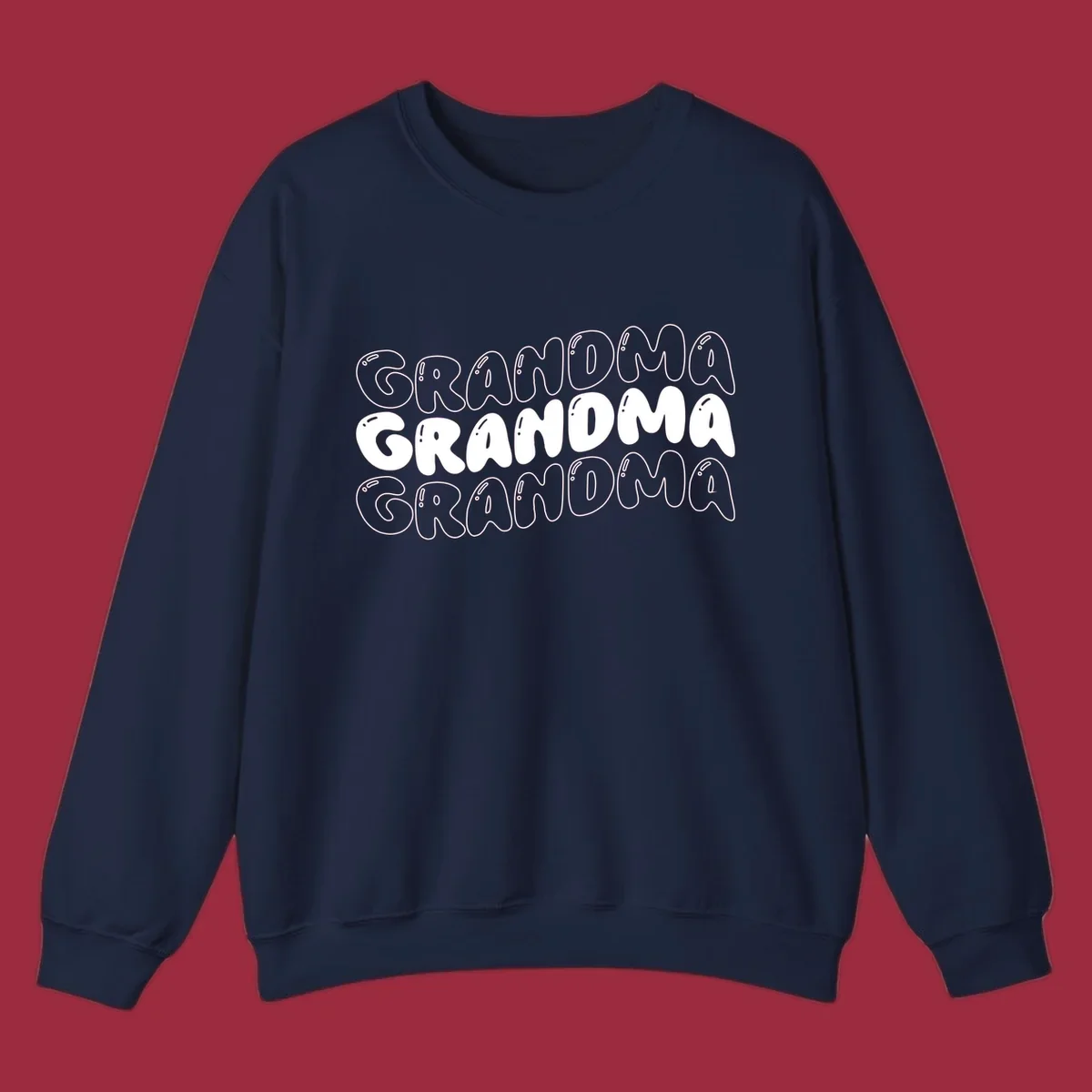 Grandma bubble letters design with three rows of text.