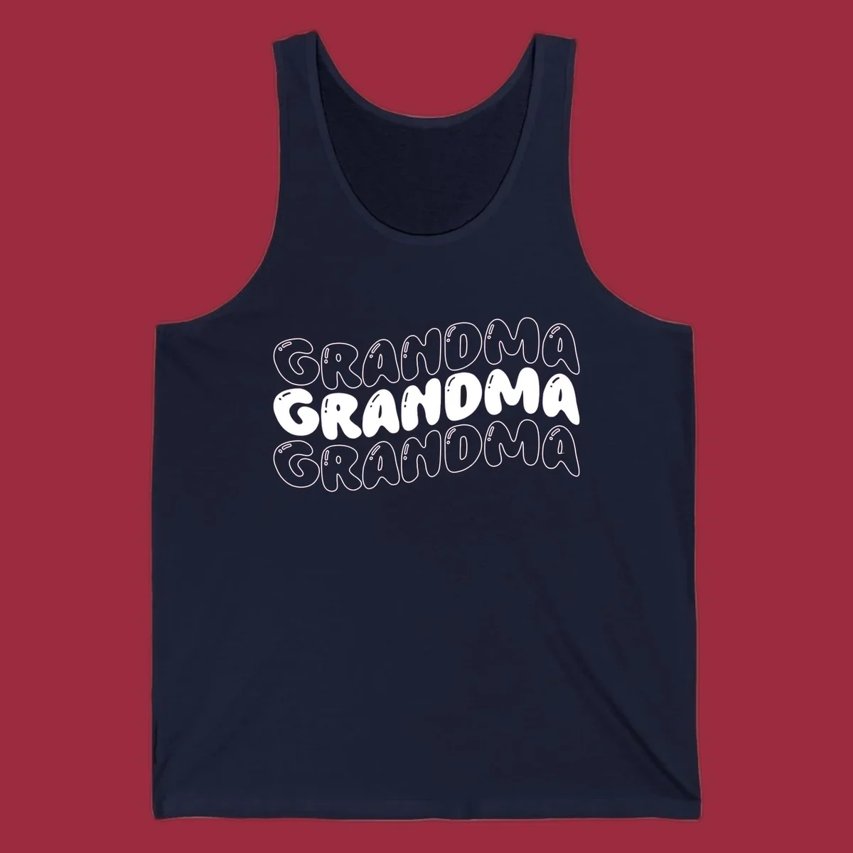 Grandma bubble letters design with three rows of text.