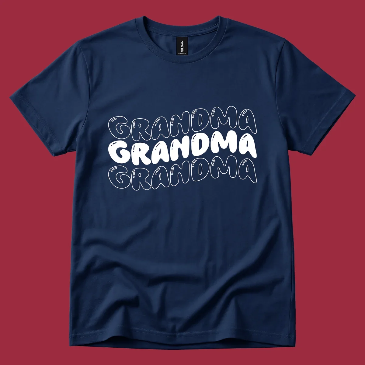 Grandma bubble letters design with three rows of text.