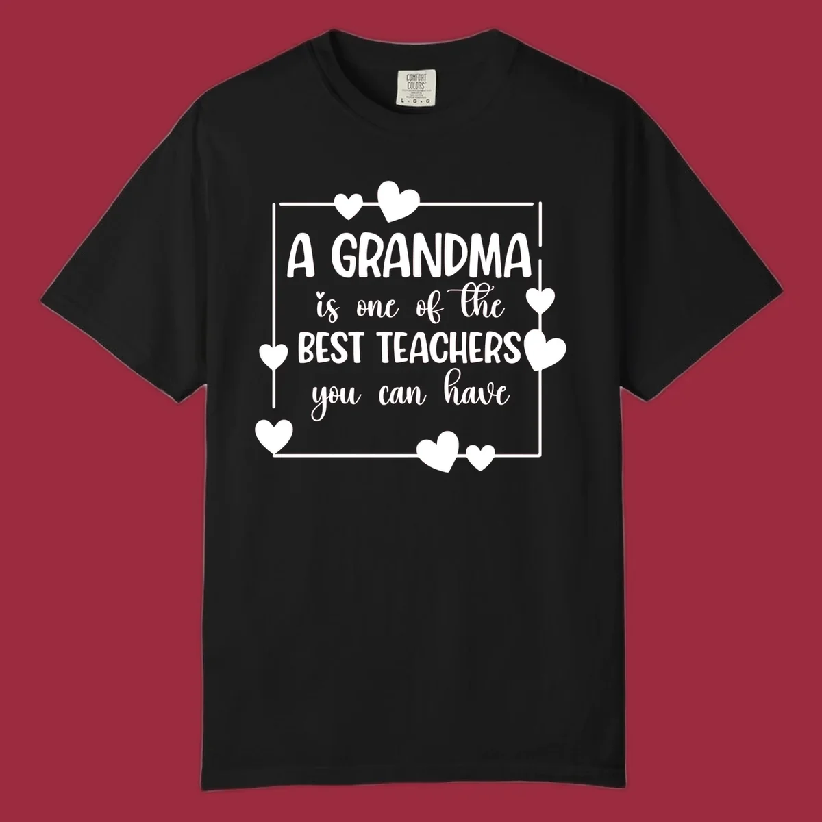 Grandma is a best teacher quote with hearts