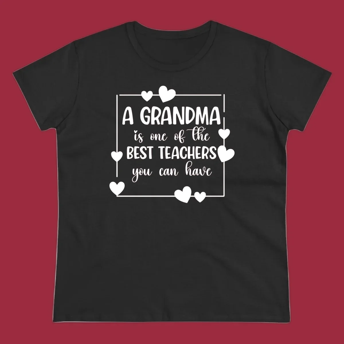 Grandma is a best teacher quote with hearts