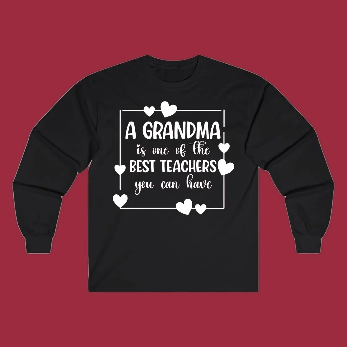 Grandma is a best teacher quote with hearts