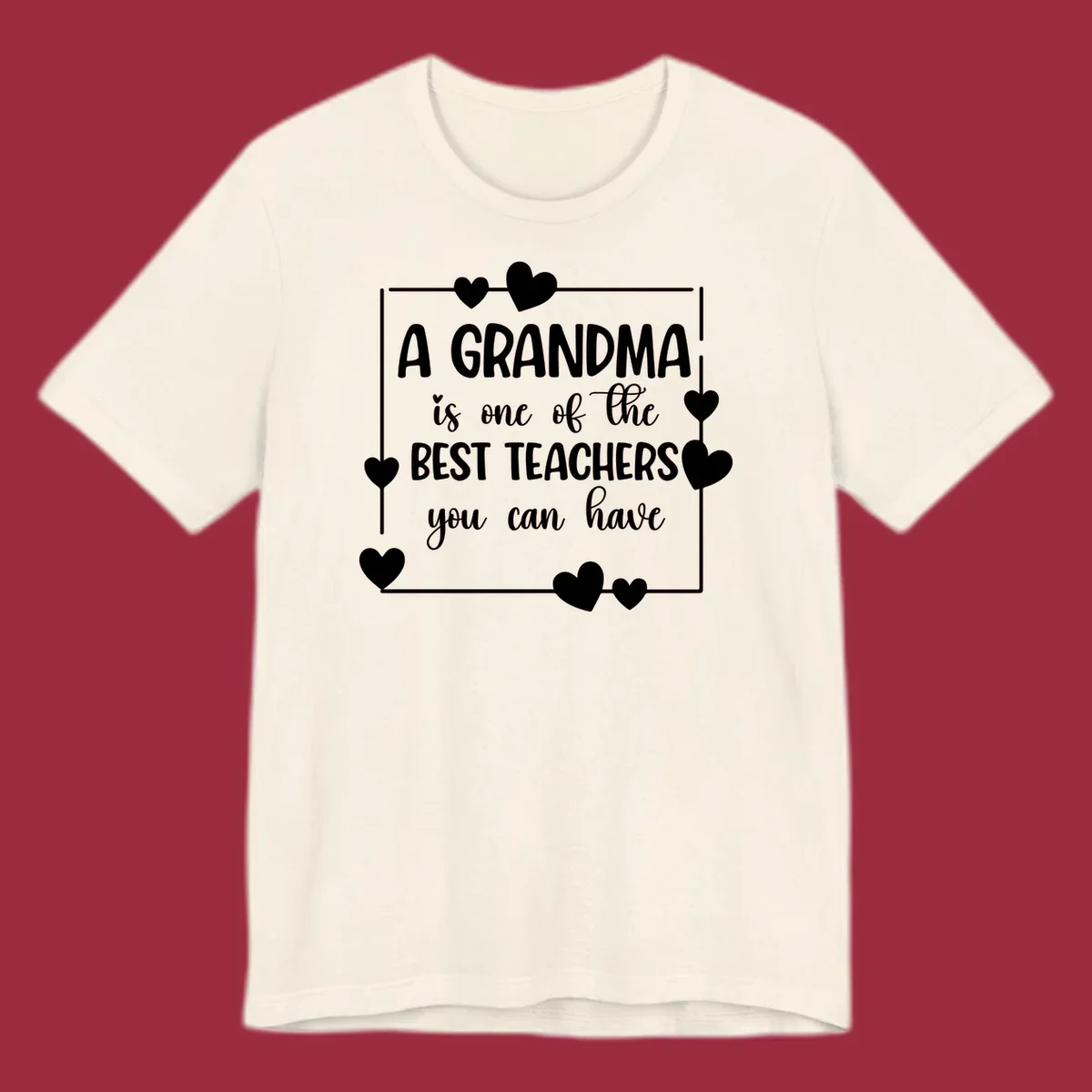 Grandma is a best teacher quote with hearts