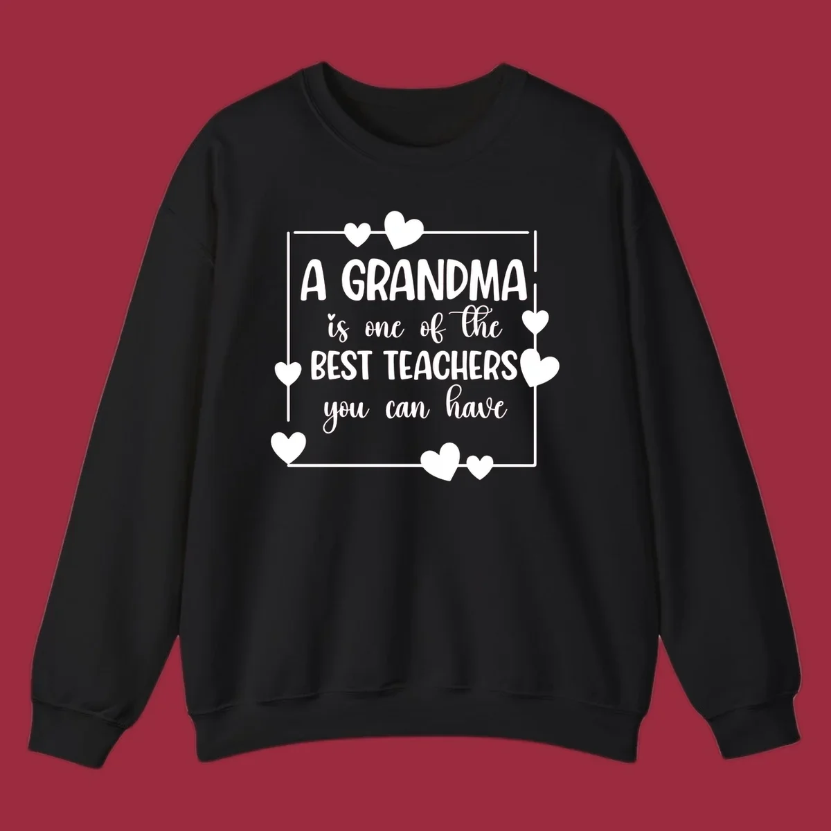 Grandma is a best teacher quote with hearts
