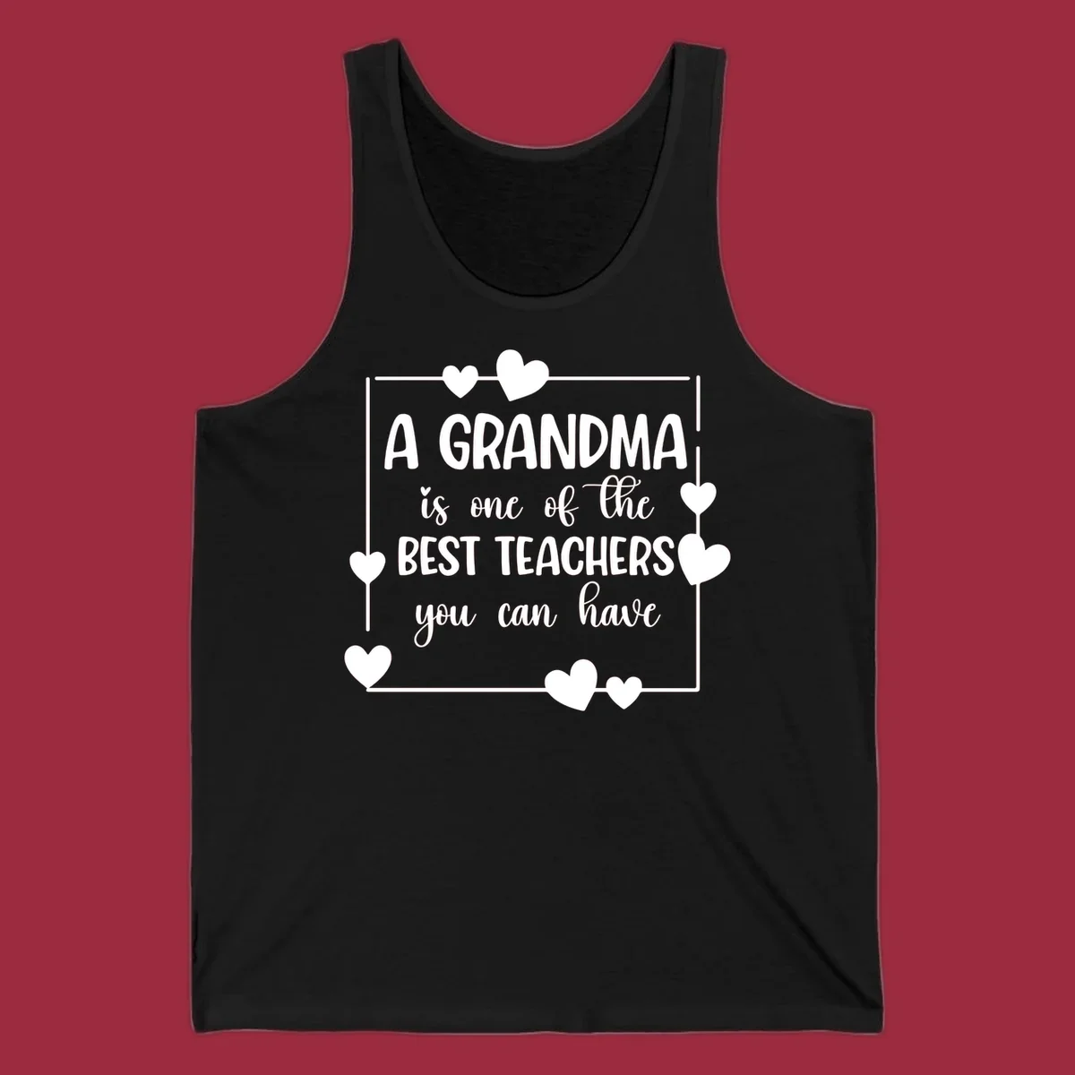 Grandma is a best teacher quote with hearts