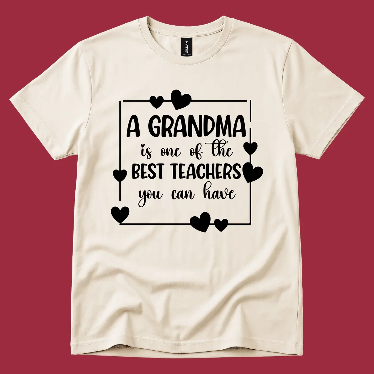Grandma is a best teacher quote with hearts