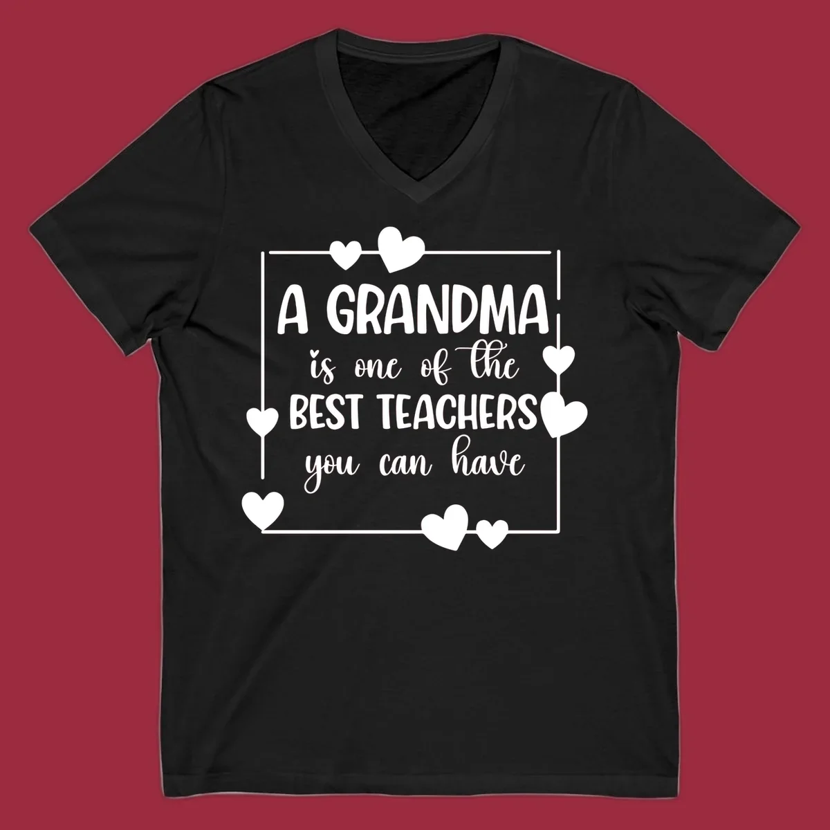 Grandma is a best teacher quote with hearts