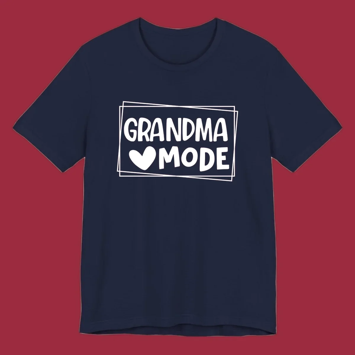 Grandma Mode text with heart icon, white on black and black on white.