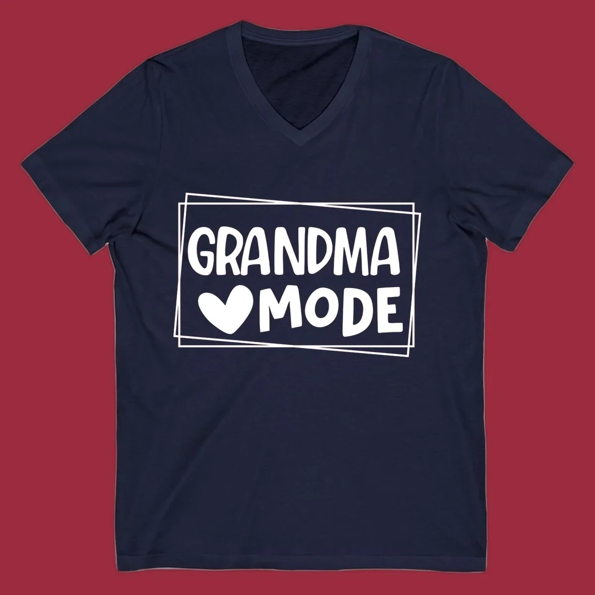 Grandma Mode text with heart icon, white on black and black on white.