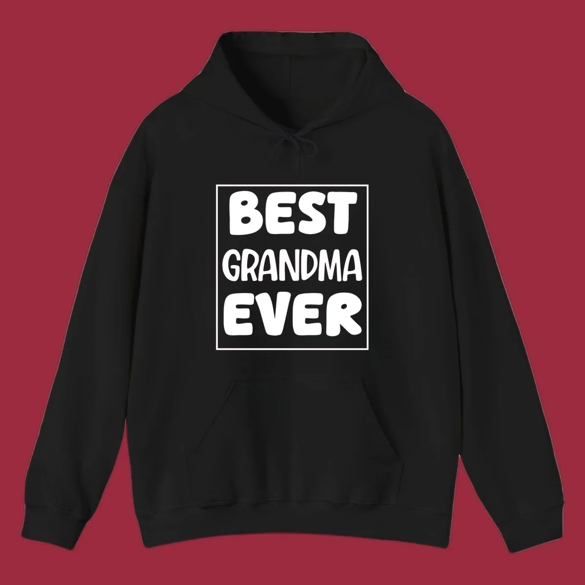 Best grandma ever typography design in white text on black background.