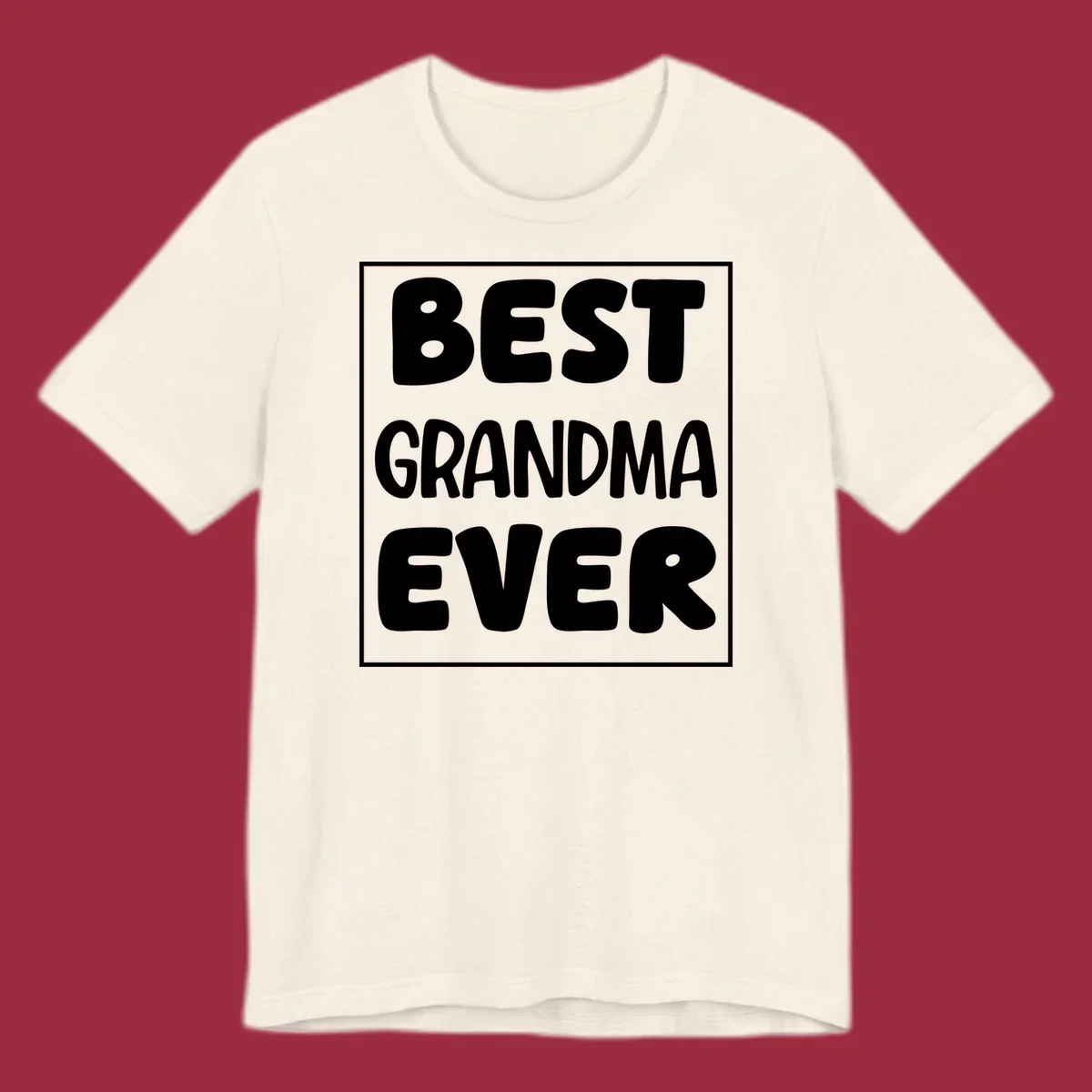 Best grandma ever typography design in white text on black background.