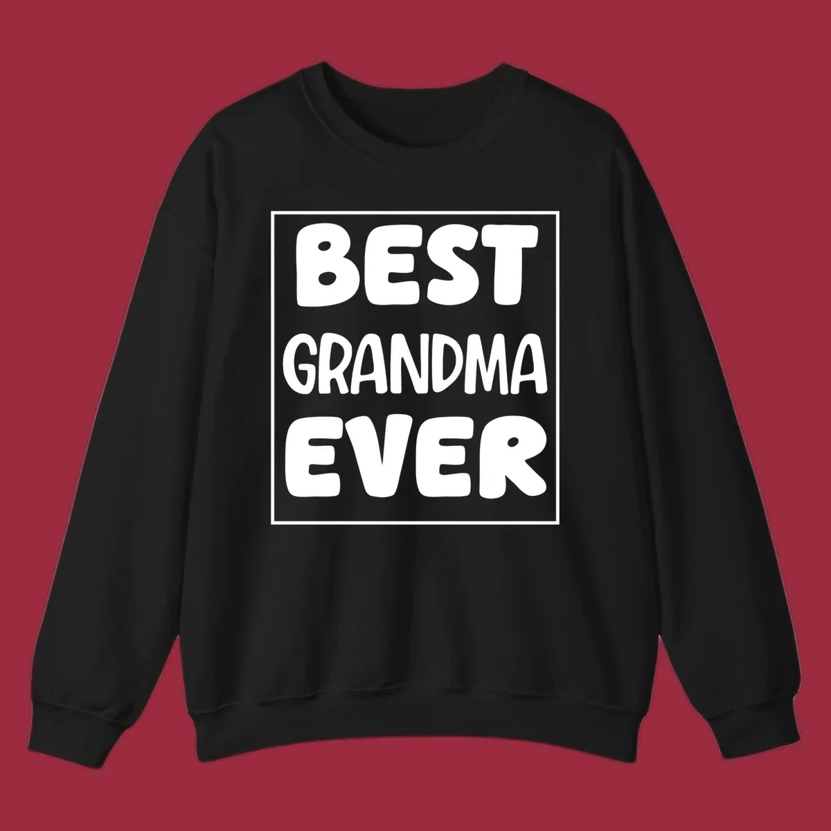 Best grandma ever typography design in white text on black background.