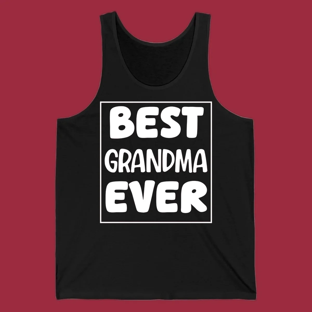 Best grandma ever typography design in white text on black background.