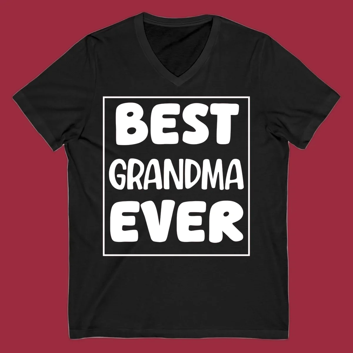 Best grandma ever typography design in white text on black background.
