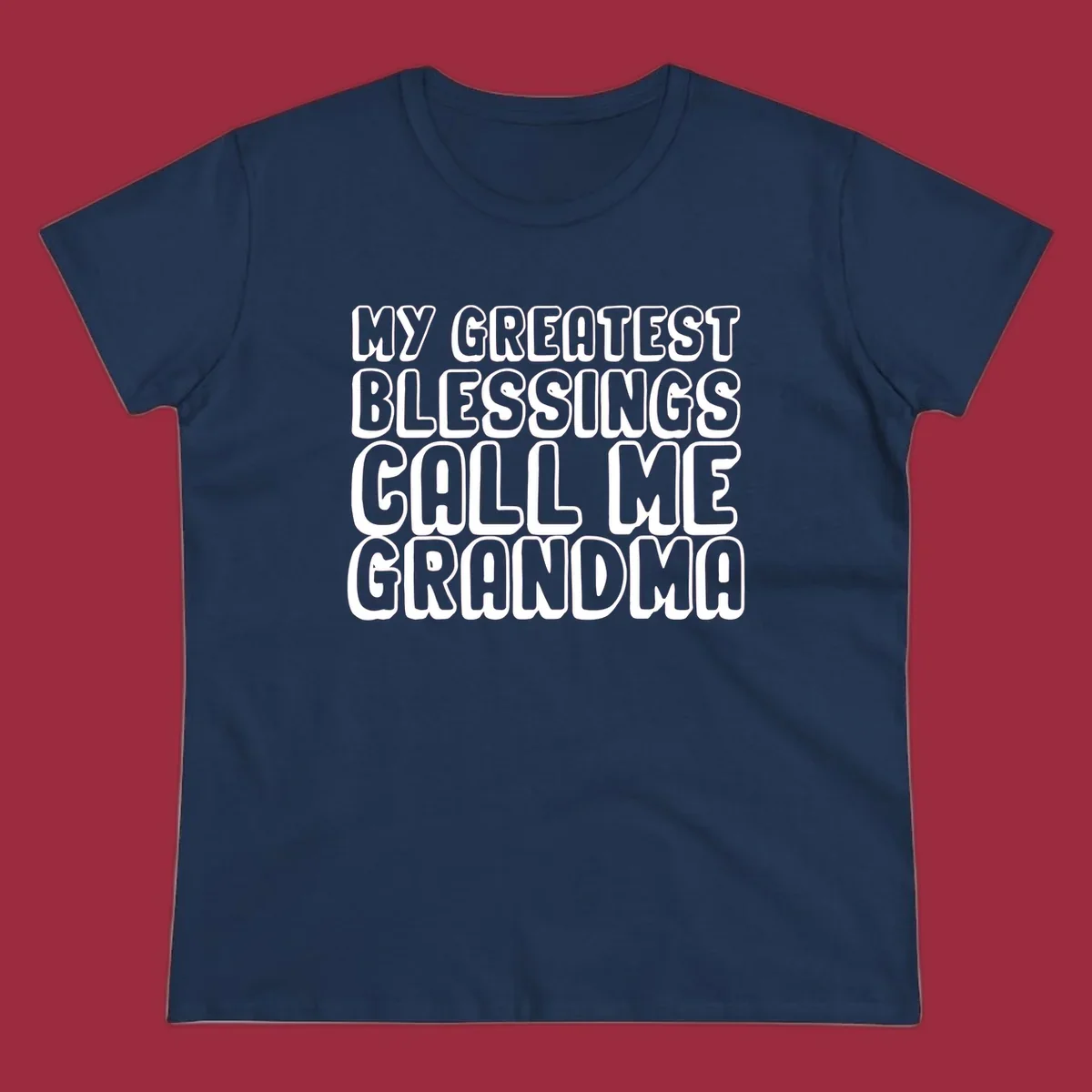 Grandma blessings call text design with bold white lettering.