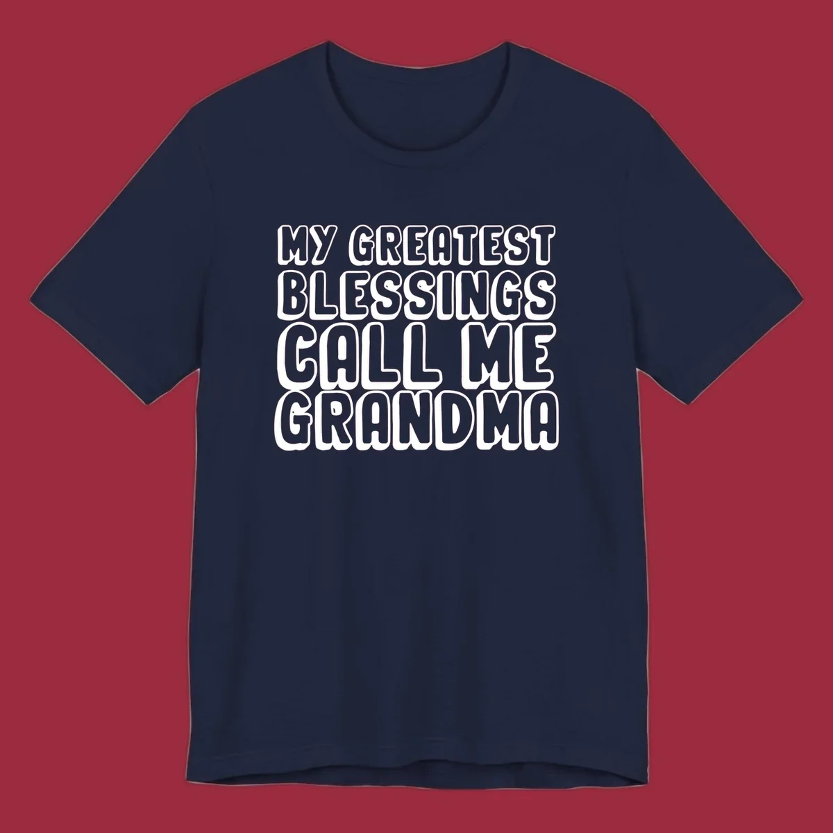 Grandma blessings call text design with bold white lettering.