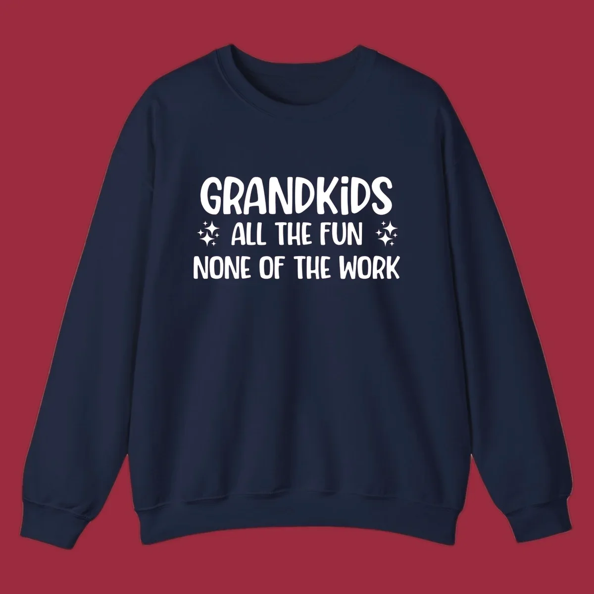 Grandkids all the fun none of the work text design with sparkle accents.