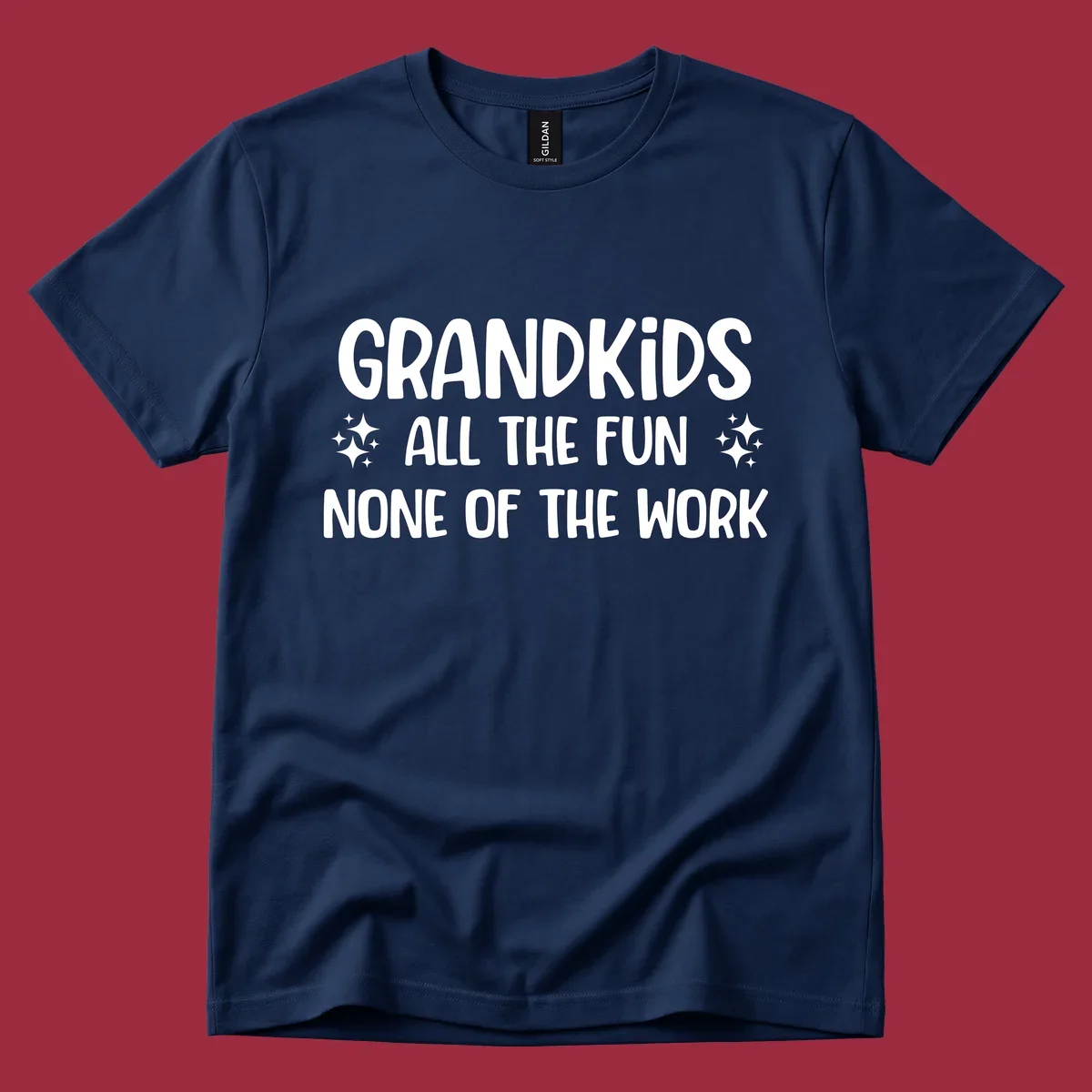 Grandkids all the fun none of the work text design with sparkle accents.
