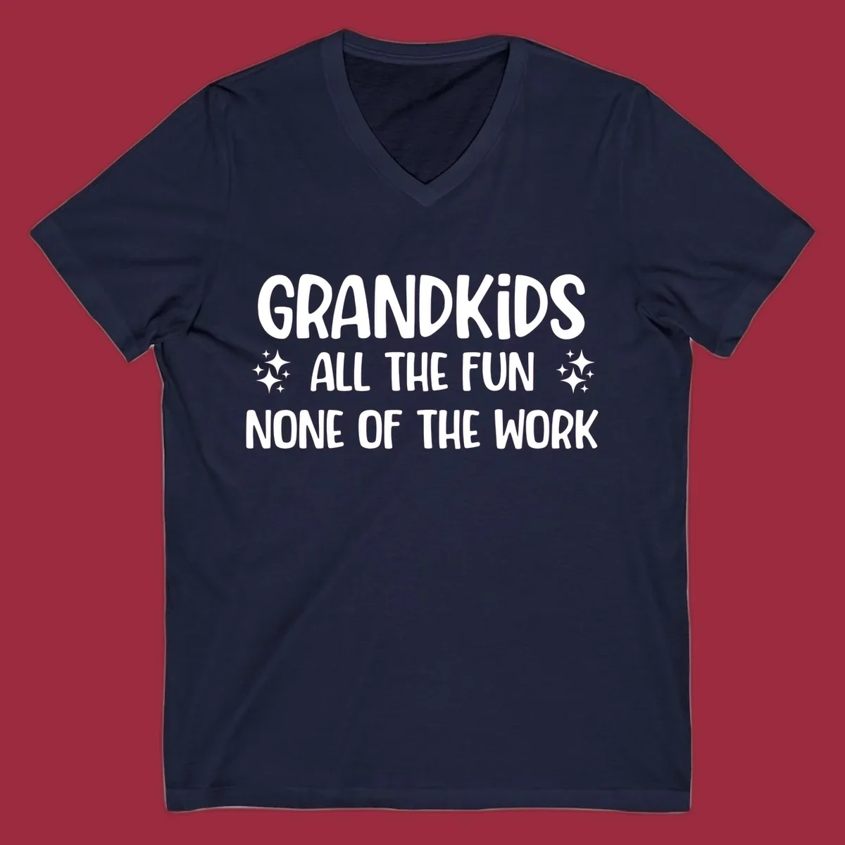 Grandkids all the fun none of the work text design with sparkle accents.