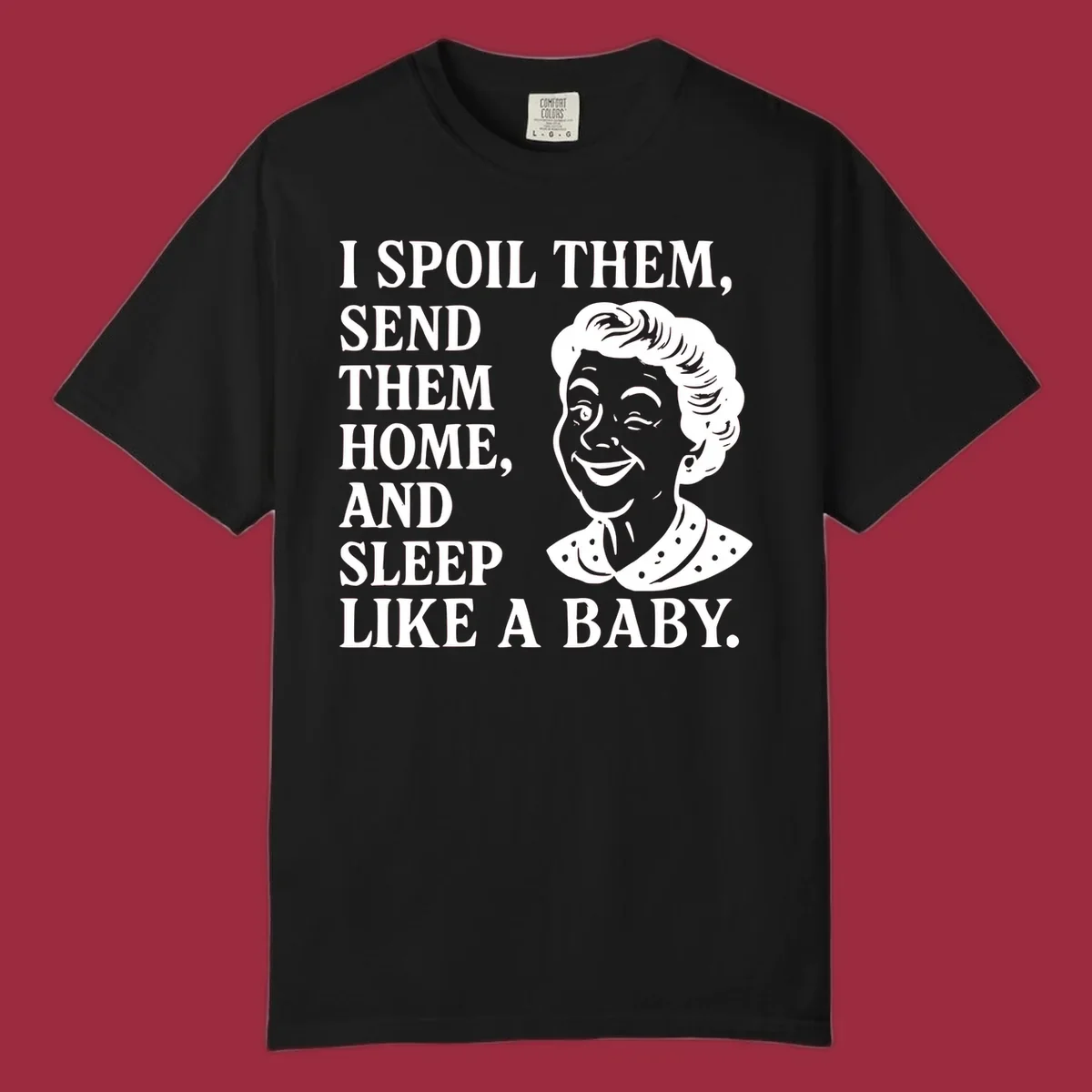 Spoil them sleep like a baby grandma text and illustration