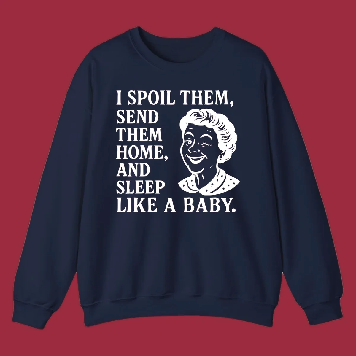 Spoil them sleep like a baby grandma text and illustration