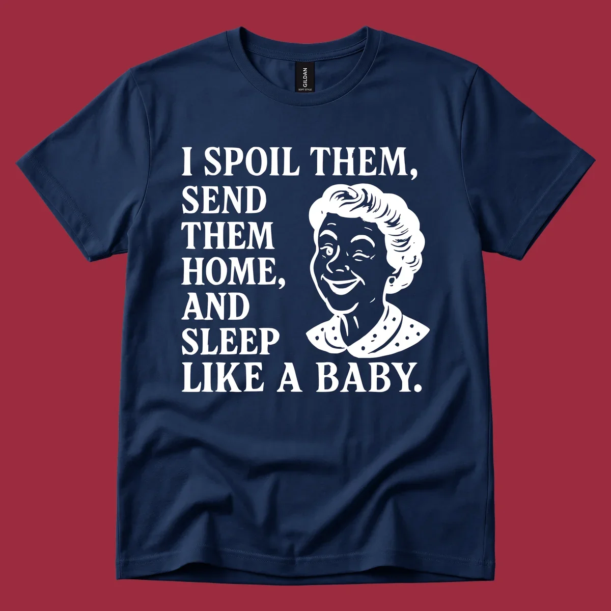 Spoil them sleep like a baby grandma text and illustration