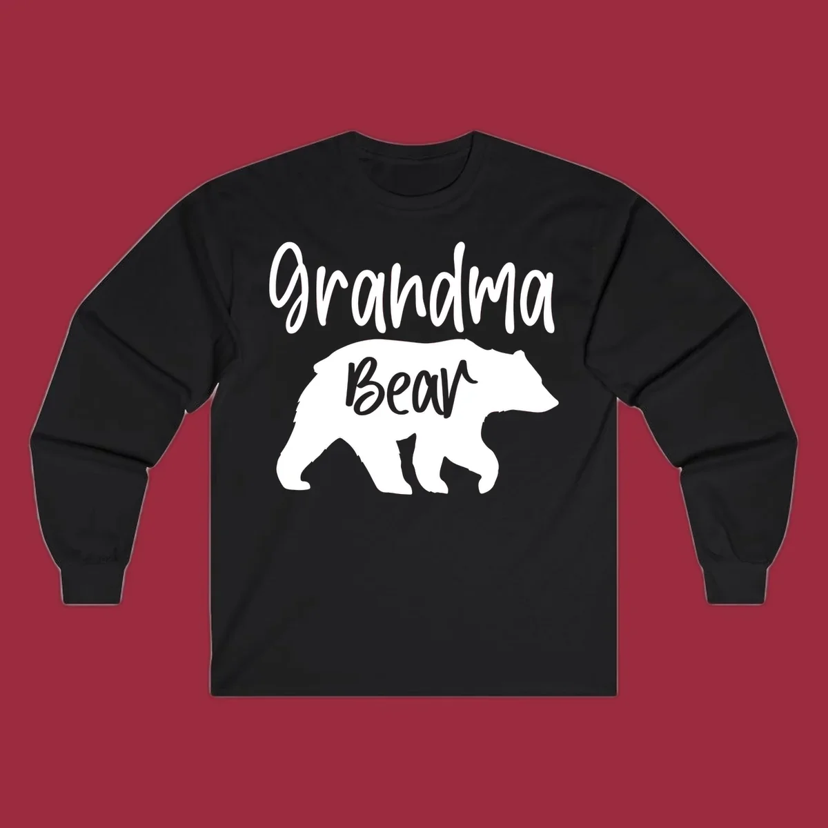 Grandma Bear graphic tee design with text and bear silhouette.