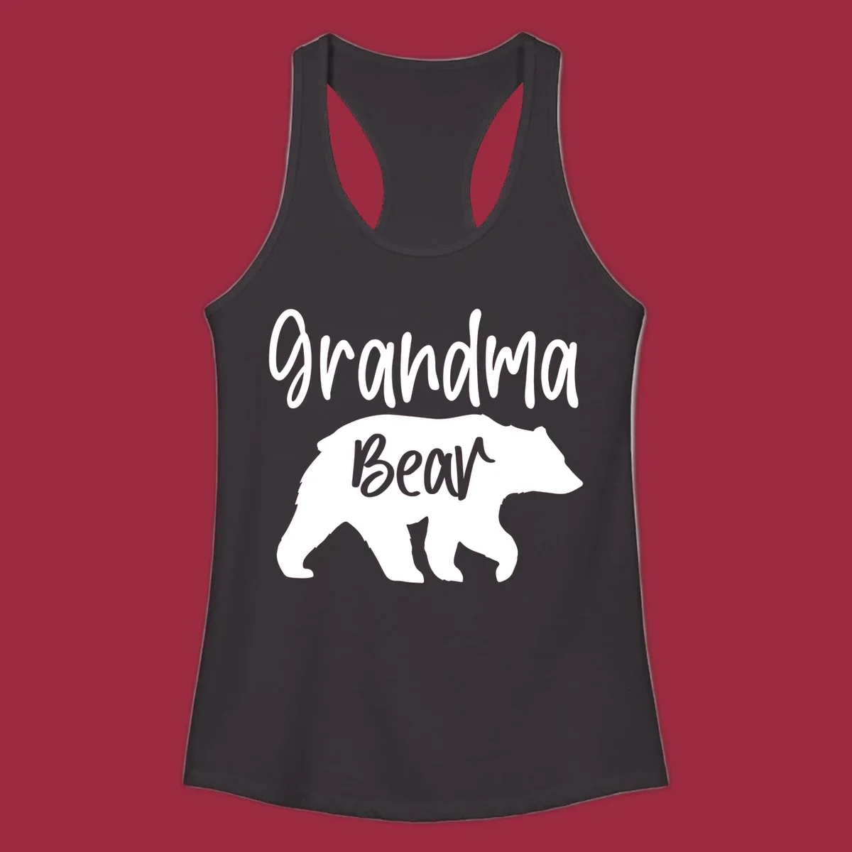 Grandma Bear graphic tee design with text and bear silhouette.