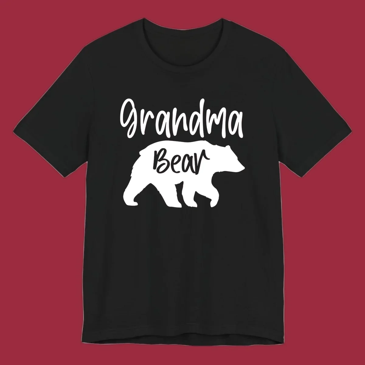 Grandma Bear graphic tee design with text and bear silhouette.