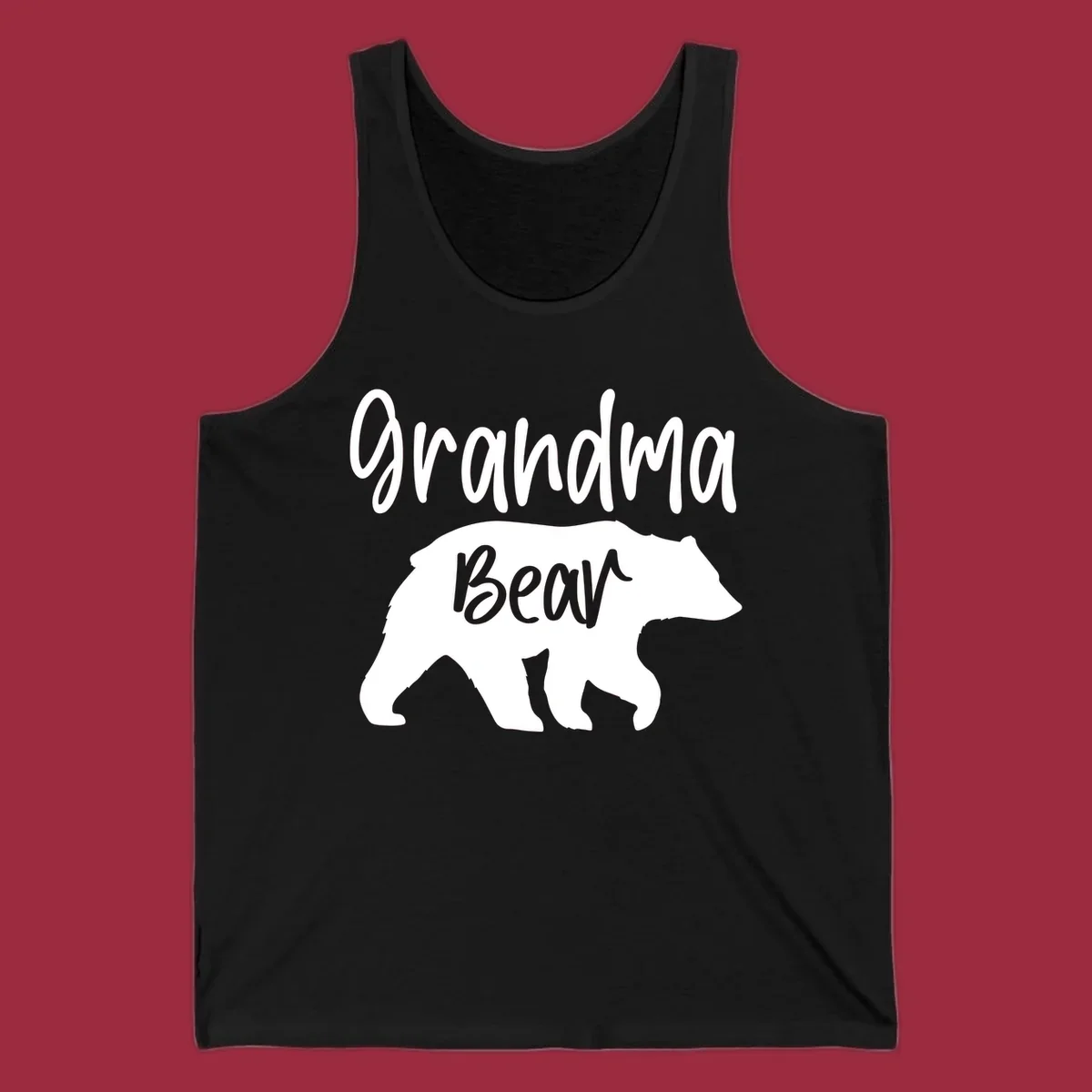 Grandma Bear graphic tee design with text and bear silhouette.